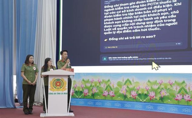 Công an Cà Mau lan tỏa thông điệp xây dựng môi trường làm việc không khói thuốc